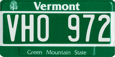 VT license plate VHO972