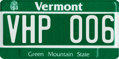 VT license plate VHP006