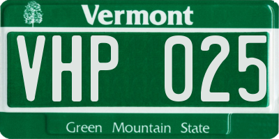 VT license plate VHP025