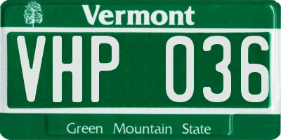 VT license plate VHP036