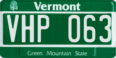 VT license plate VHP063