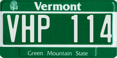 VT license plate VHP114
