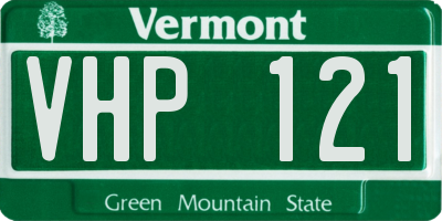 VT license plate VHP121