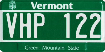 VT license plate VHP122
