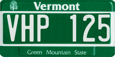 VT license plate VHP125