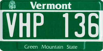 VT license plate VHP136