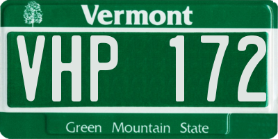VT license plate VHP172