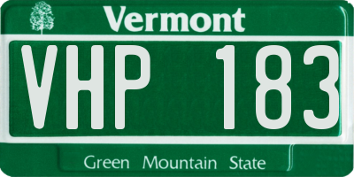 VT license plate VHP183