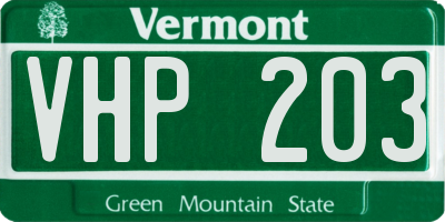 VT license plate VHP203