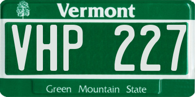 VT license plate VHP227