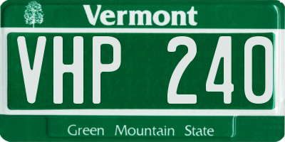 VT license plate VHP240
