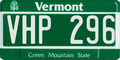 VT license plate VHP296