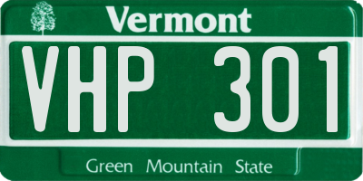 VT license plate VHP301
