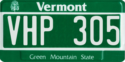 VT license plate VHP305