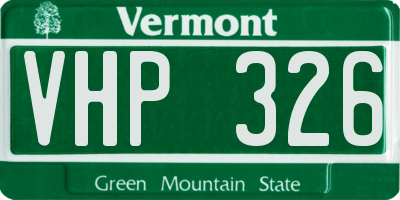 VT license plate VHP326