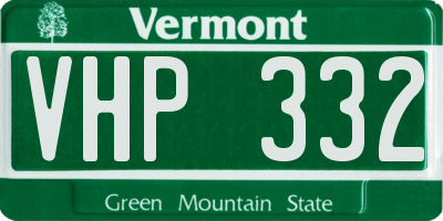 VT license plate VHP332