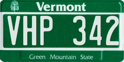 VT license plate VHP342