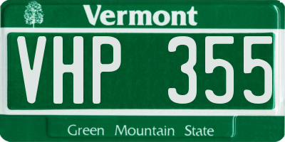 VT license plate VHP355