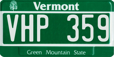 VT license plate VHP359