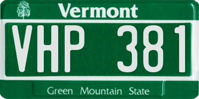 VT license plate VHP381