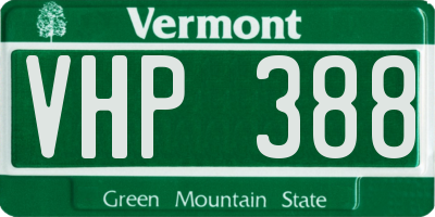 VT license plate VHP388