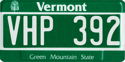 VT license plate VHP392