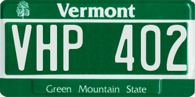 VT license plate VHP402