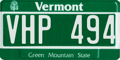 VT license plate VHP494