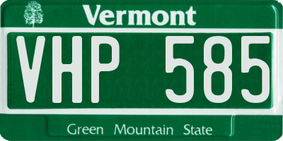 VT license plate VHP585
