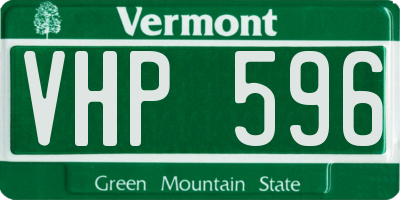 VT license plate VHP596
