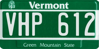 VT license plate VHP612