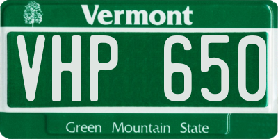 VT license plate VHP650