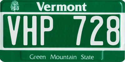 VT license plate VHP728