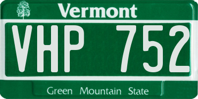 VT license plate VHP752