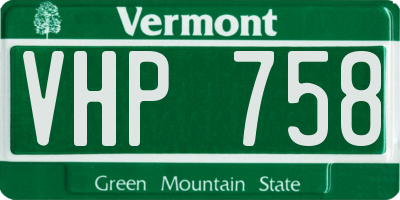 VT license plate VHP758