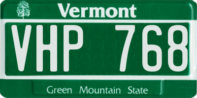 VT license plate VHP768