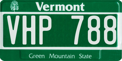 VT license plate VHP788