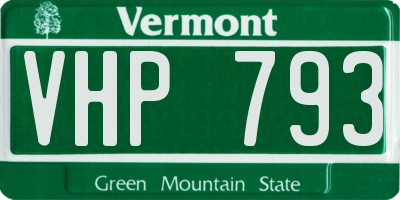 VT license plate VHP793
