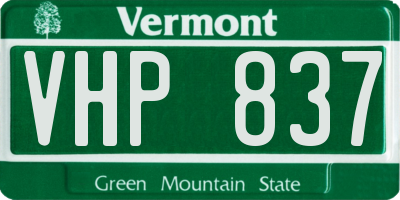 VT license plate VHP837