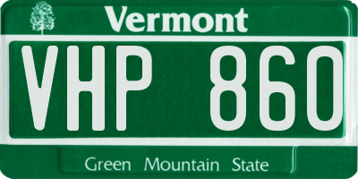 VT license plate VHP860