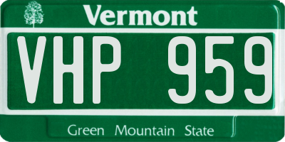 VT license plate VHP959