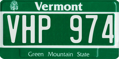 VT license plate VHP974