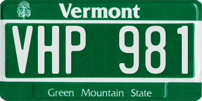 VT license plate VHP981