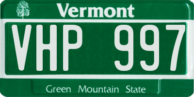 VT license plate VHP997