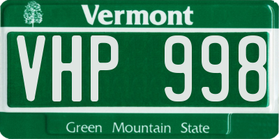 VT license plate VHP998