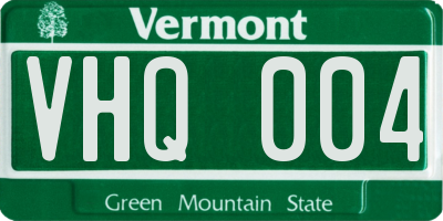 VT license plate VHQ004
