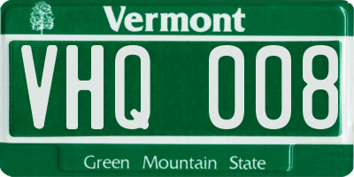 VT license plate VHQ008