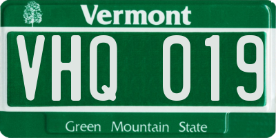 VT license plate VHQ019