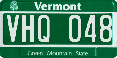 VT license plate VHQ048
