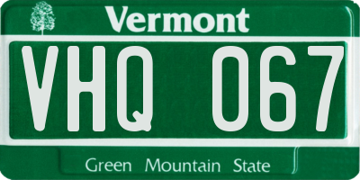 VT license plate VHQ067